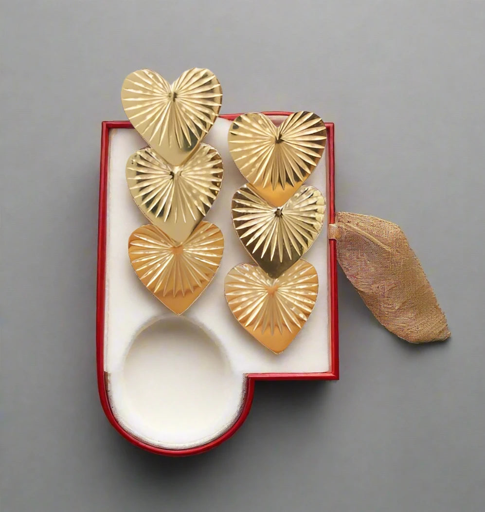Boucles d'oreilles en acier inoxydable - trio de coeurs