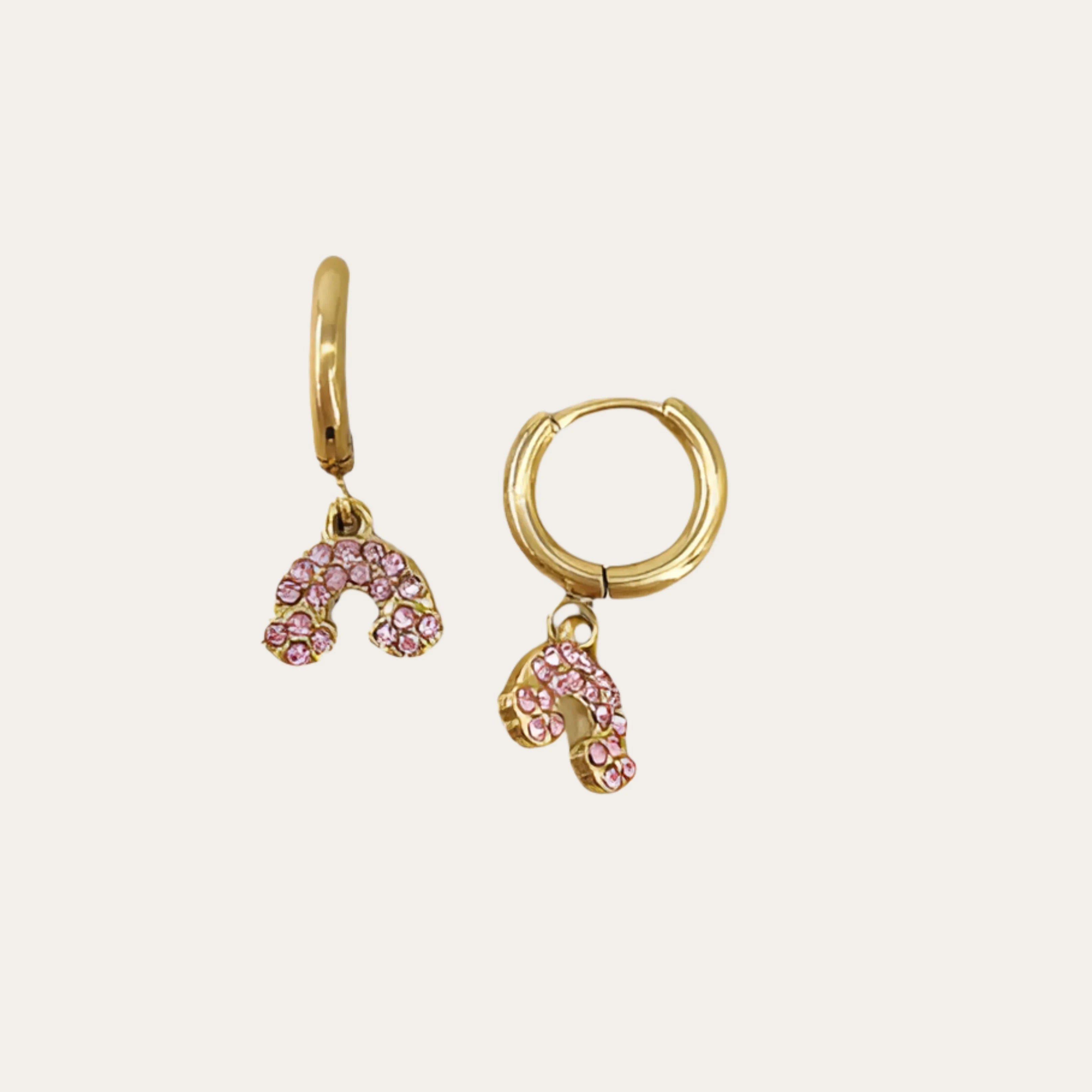 Boucles d'oreilles créoles avec pampilles en zirconium