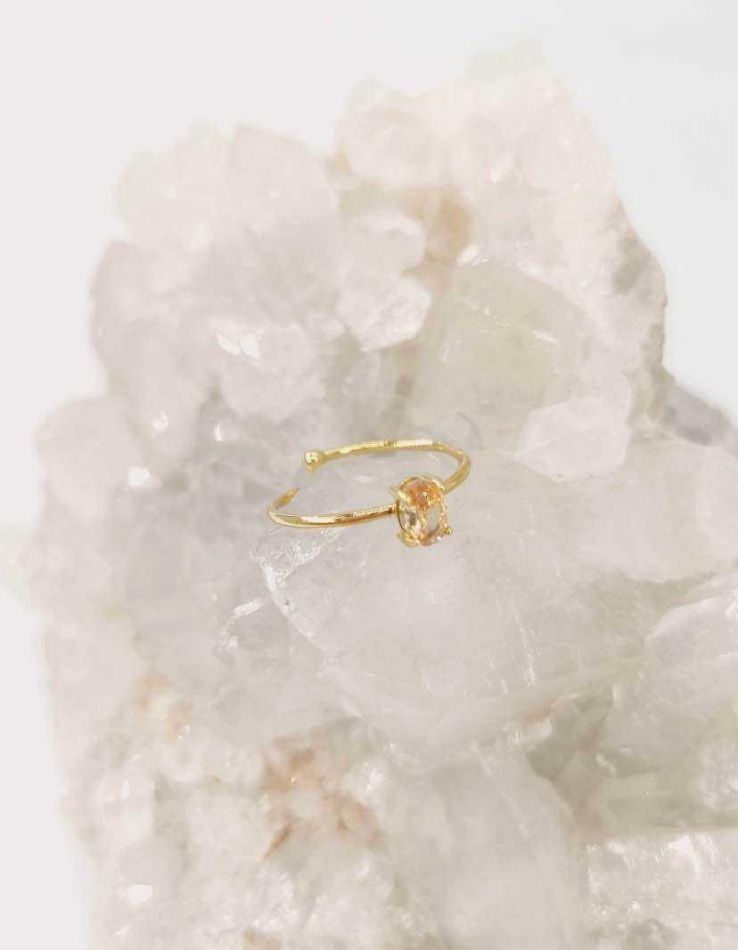 Bague Réglable Simple et Chic avec Zirconium